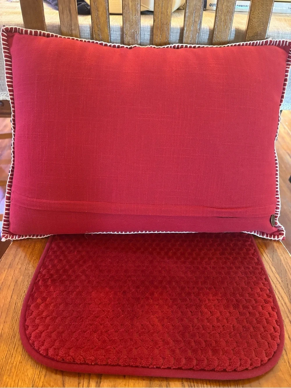 Pier 1 Imports Christmas Wool Felt Polar Bear Sleigh Throw Pillow 18” x 12”